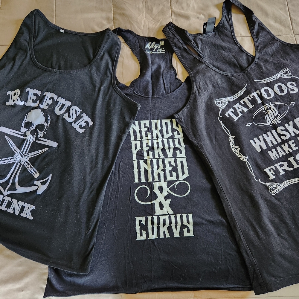 Black Graphic Kids Tank Tops